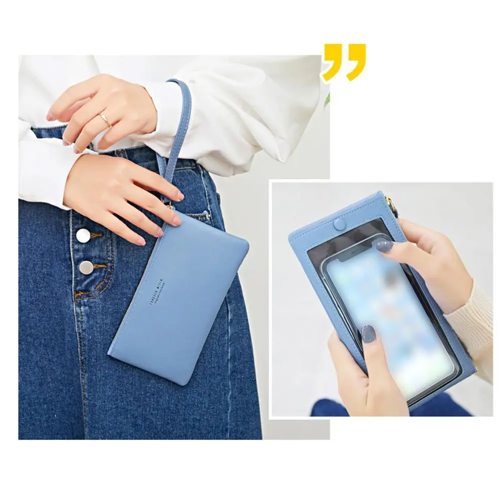 Gifts With Touch Screen Long Mobile Phones Wallet Portable Large Capacity Women's Thin Purse Visual Card Holder