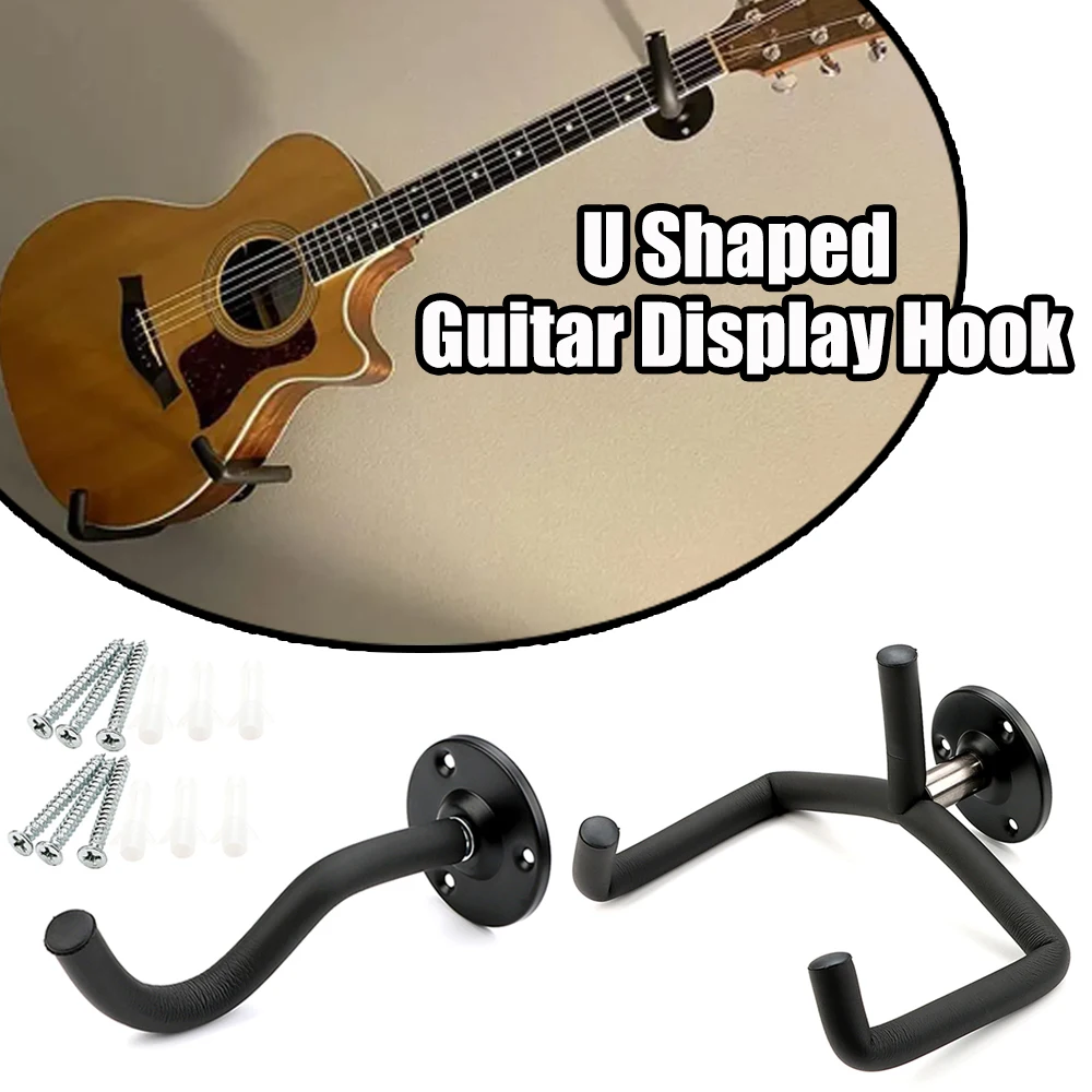 Acoustic Guitar Stand Wall Mount Hanger Hook Horizontal Guitar Neck Holder Bracket with Screw Set Guitarra Parts Accessories