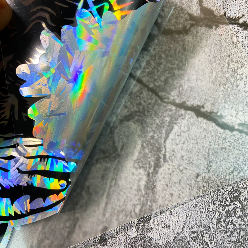 DIOS POR DELANTE autocollants de moto effet de carbone holographique imperméable pour carénage avant de moto bricolage autocollant en vinyle pour fenêtre de voiture