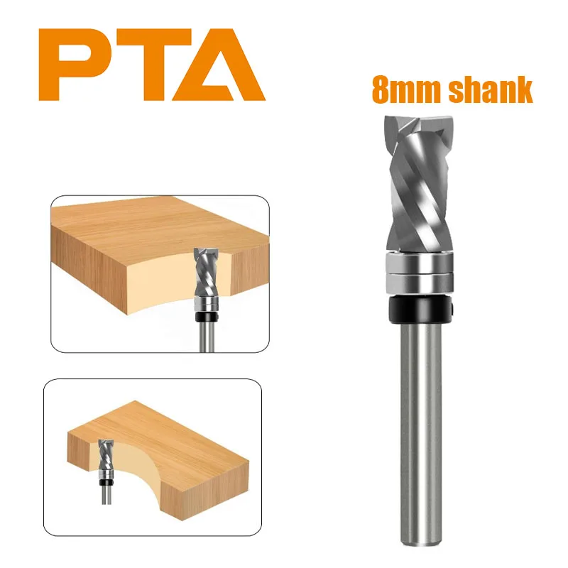 1pc 8mm Bearing Ultra-Performance Compression Flush Trim Router Bit Wood Milling Cutter Woodworking End Mill