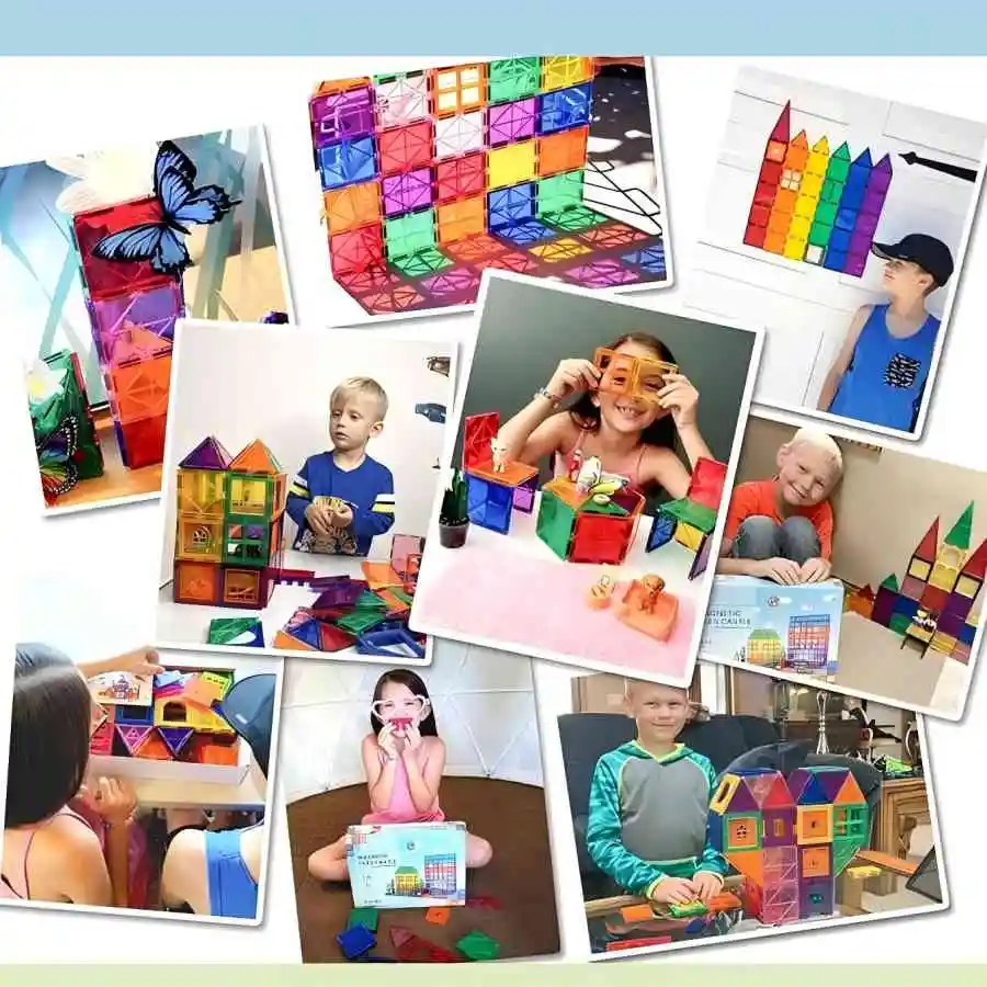 118PCS Magnetic Tiles, Magnet Building Blocks for Kids Ages 3-5 4-8, STEM Construction Toys for Toddlers, Toys Gifts for 3+ Year