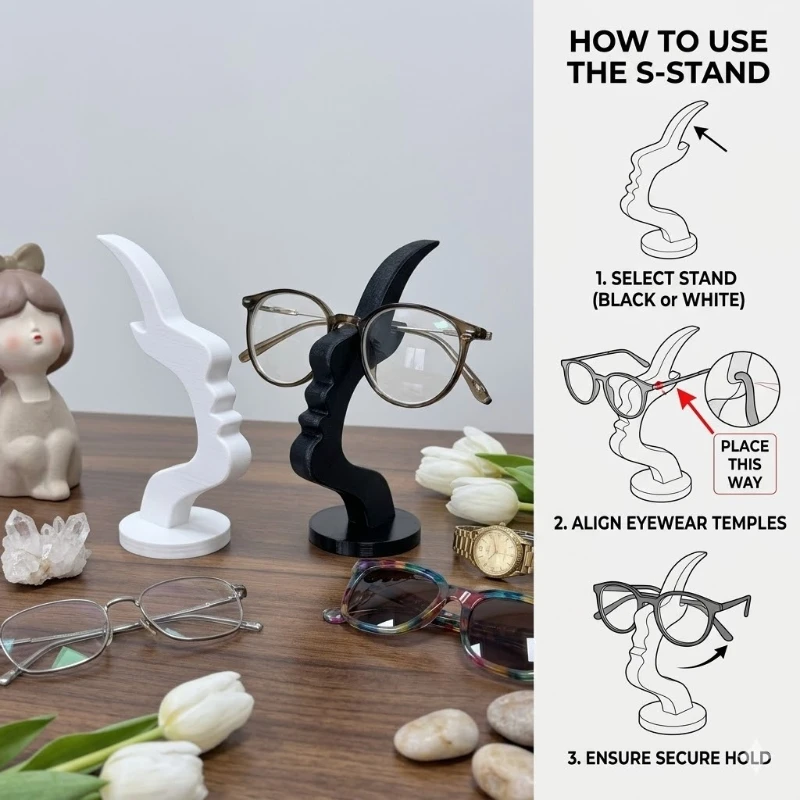 Creative Eyeglass Storage Holder Desktop Decoration Fashionable Facial Contour Eyeglass Display Stand Rack Jewelry Key Holder