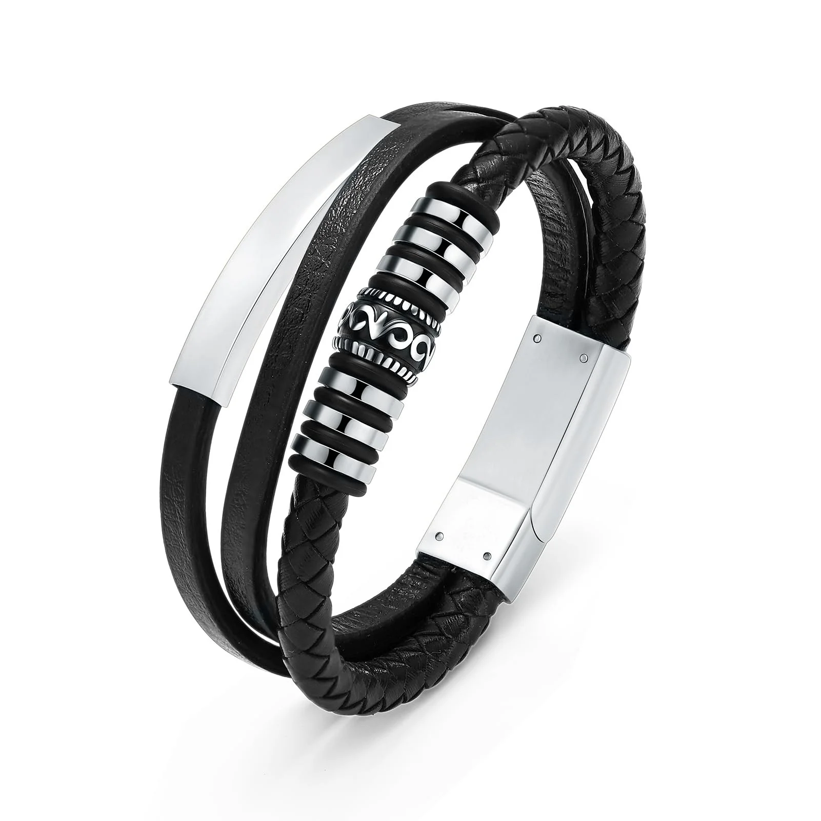 Cremation Jewelry Memorial Urn Bracelet for Ashes for Men Women Keepsake Memorial Cuff Bangle Braided Leather Bracelet Gift