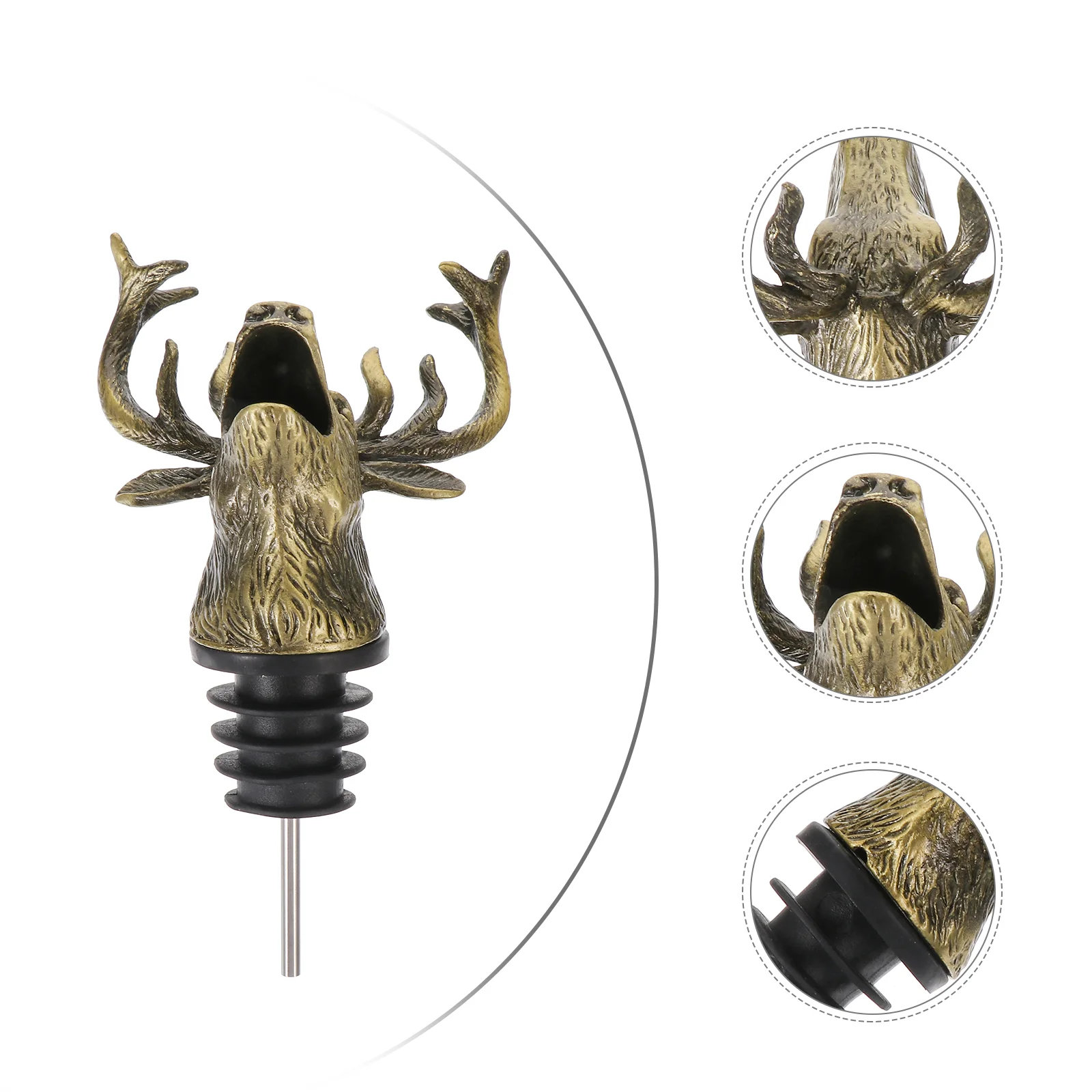 

Christmas Pourer Novel Cap Decorative Creative Vinegar Crafted Red Rustless Bottle Stopper Elk Head Stylish Spouts