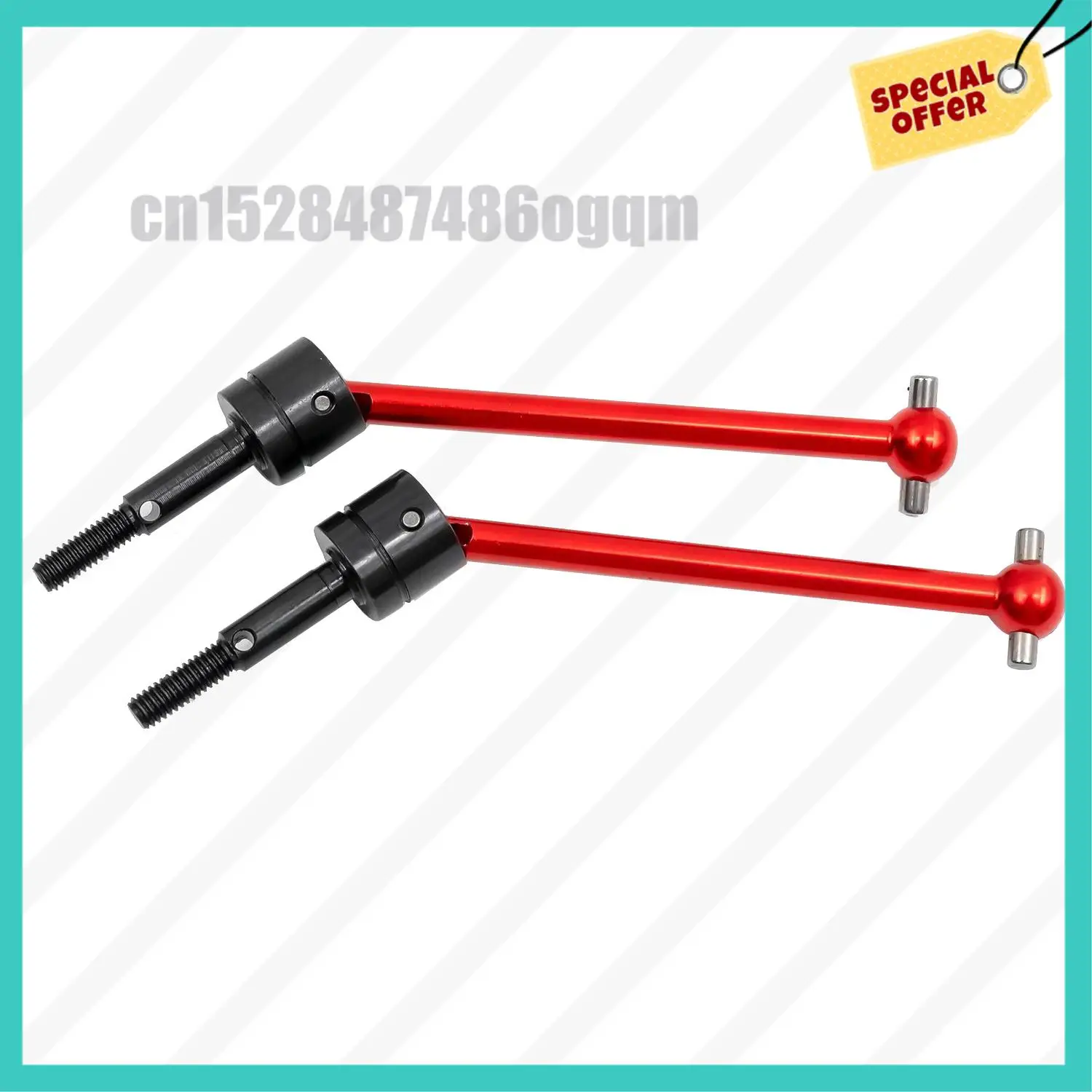 -ABJZ 2 قطعة بديلة TT02B TT-02B DT02 DT03 DF02 عمود محرك معدني عالمي CVD (64 مم) لأجزاء ترقية سيارة Tamiya RC، أحمر