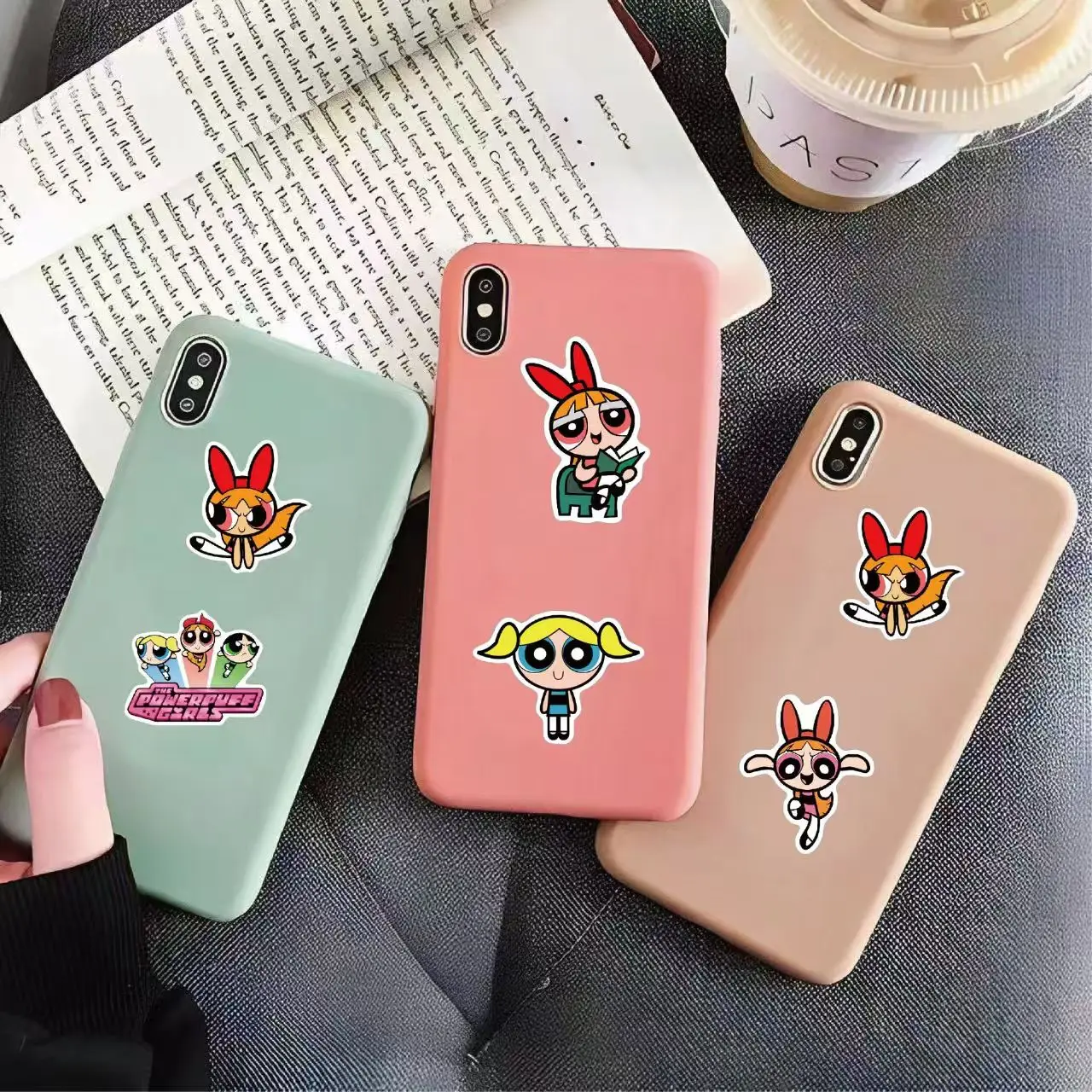 50 قطعة من الرسوم المتحركة الشخصية تعمل Powerpuff Girls Graffiti ملصق مضاد للمياه حقيبة كمبيوتر محمول خوذة الثلاجة، KAWAII