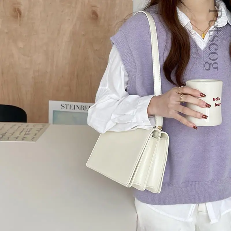 Summer Handbags For Women Glossy Leather Luxury Square Underarm Purse Designer Fashion Casual Shoulder Bags Trend 2025 New image 5