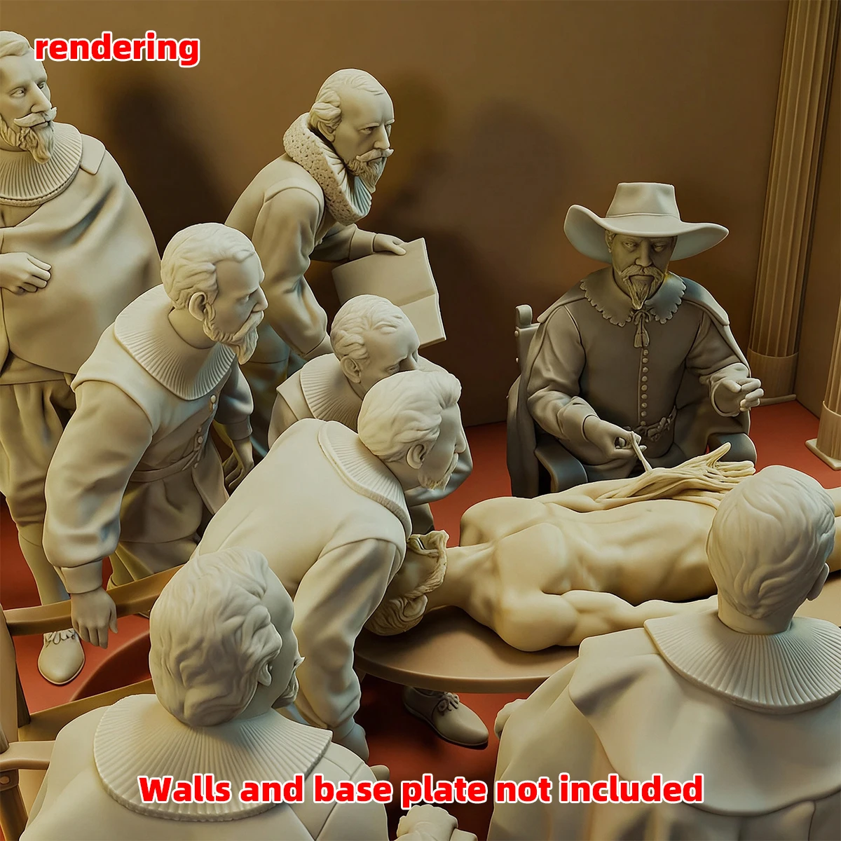 1/35 1/43 1/48 1/64 1/72 1/87 Modellbausatz 3D-Harz-Miniatur-Soldatenfiguren Diorama Unbemalt Niederländische Anatomie-Stunde DIY – Detail 16