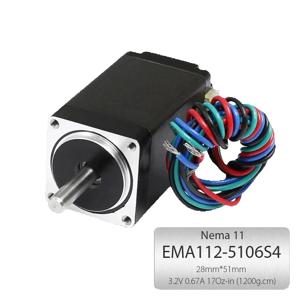 

Home Automation EMA112-5106S4 28x51mm Nema 11 Stepper Motor with Rated Current 0.67A For CNC Router Lathe Mill