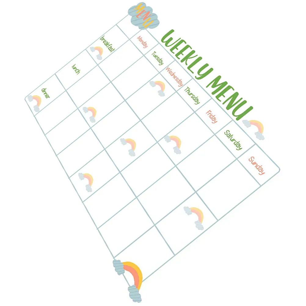 

Sticky Weekly Menu Planner Whiteboard Refrigerator Dry Erase Reusable Meal Planner Board Menu Dry Erase Board Lists