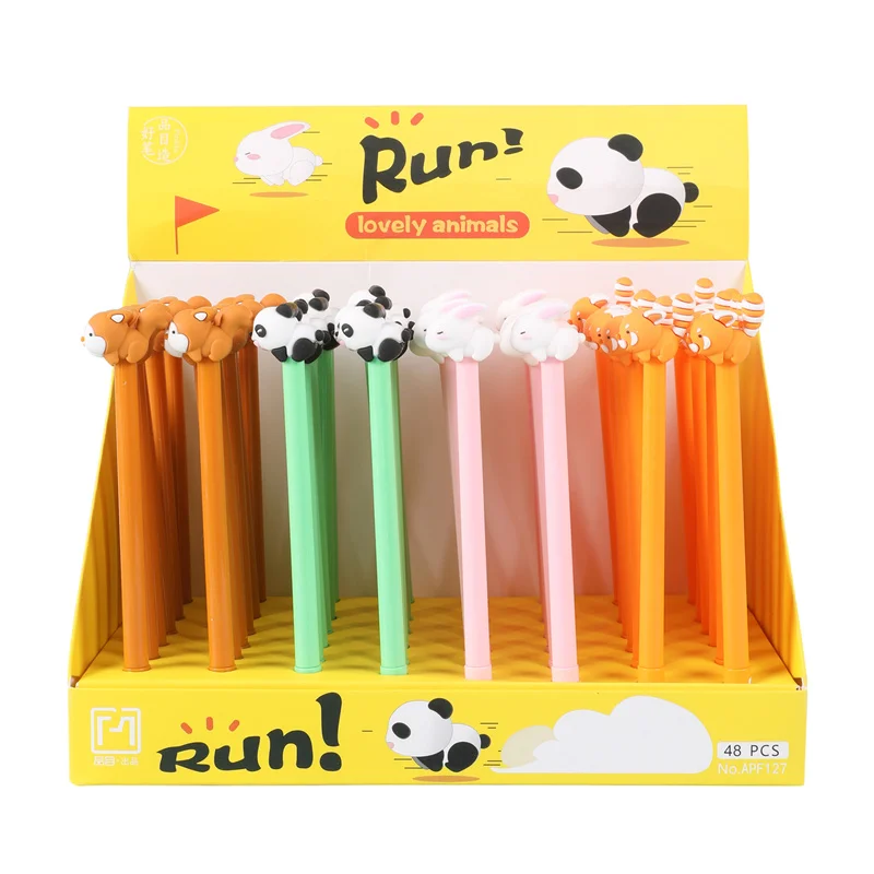 

48 pcs/lot Kawaii Panda Gel Pen Cute 0.5mm Black Ink Signature Pens Stationery Gift School Writing Supplies