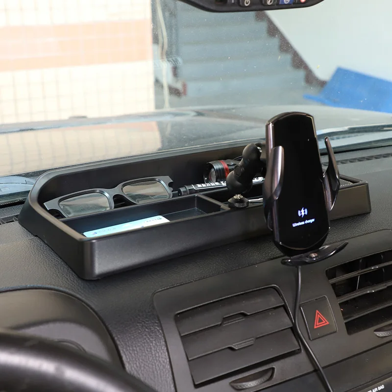 

Для Hummer H3 2005-2009: Черный держатель для телефона на центральную консоль из АБС-пластика, органайзер-лоток для телефона, автомобильные аксессуары