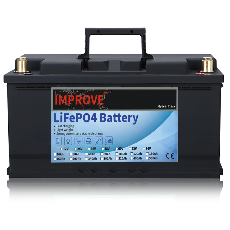 LiFePO4 Battery 12V 100Ah Rechargeable Lithium Iron Phosphate Battery for Backup Battery Low Self-Discharge with BMS