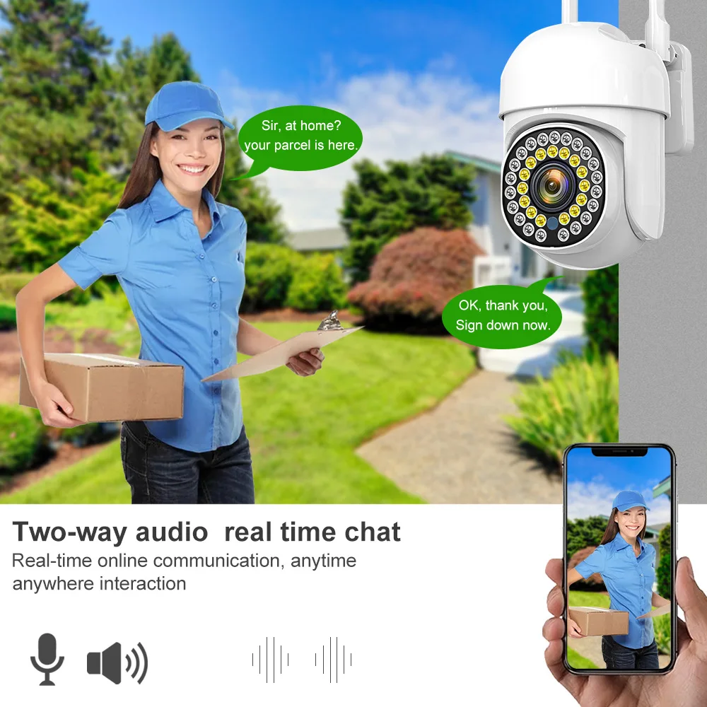 

2MP 1080P V360pro APP Полноцветное обнаружение движения WIFI PTZ IP-камера AI Humanoid Домашняя безопасность CCTV Домофон Радионяня