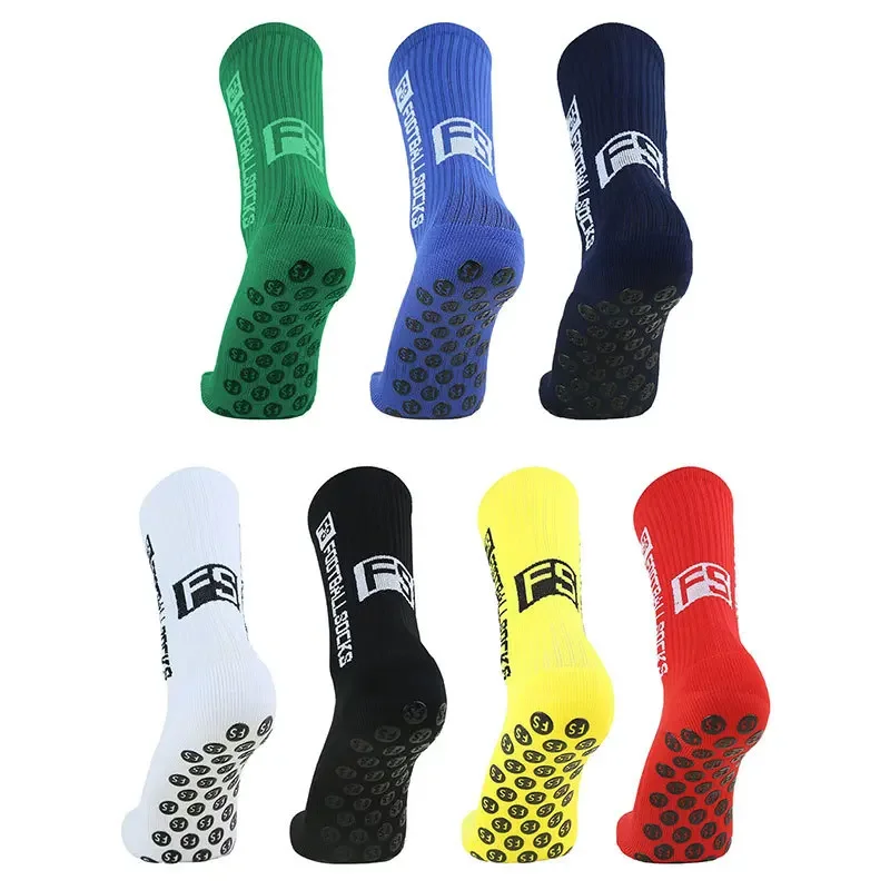 

6Pairs/Lot FS Football Socks New Style Round Silicone Suction Cup Grip Anti Slip Soccer Socks Sports Men Baseball Rugby Socks