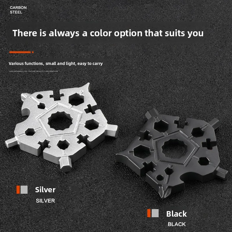 23 in 1 Multifunctional Snowflake Wrench, Portable Pentagon Multi-purpose Hand Tool Set for Outdoor Cycling Camping