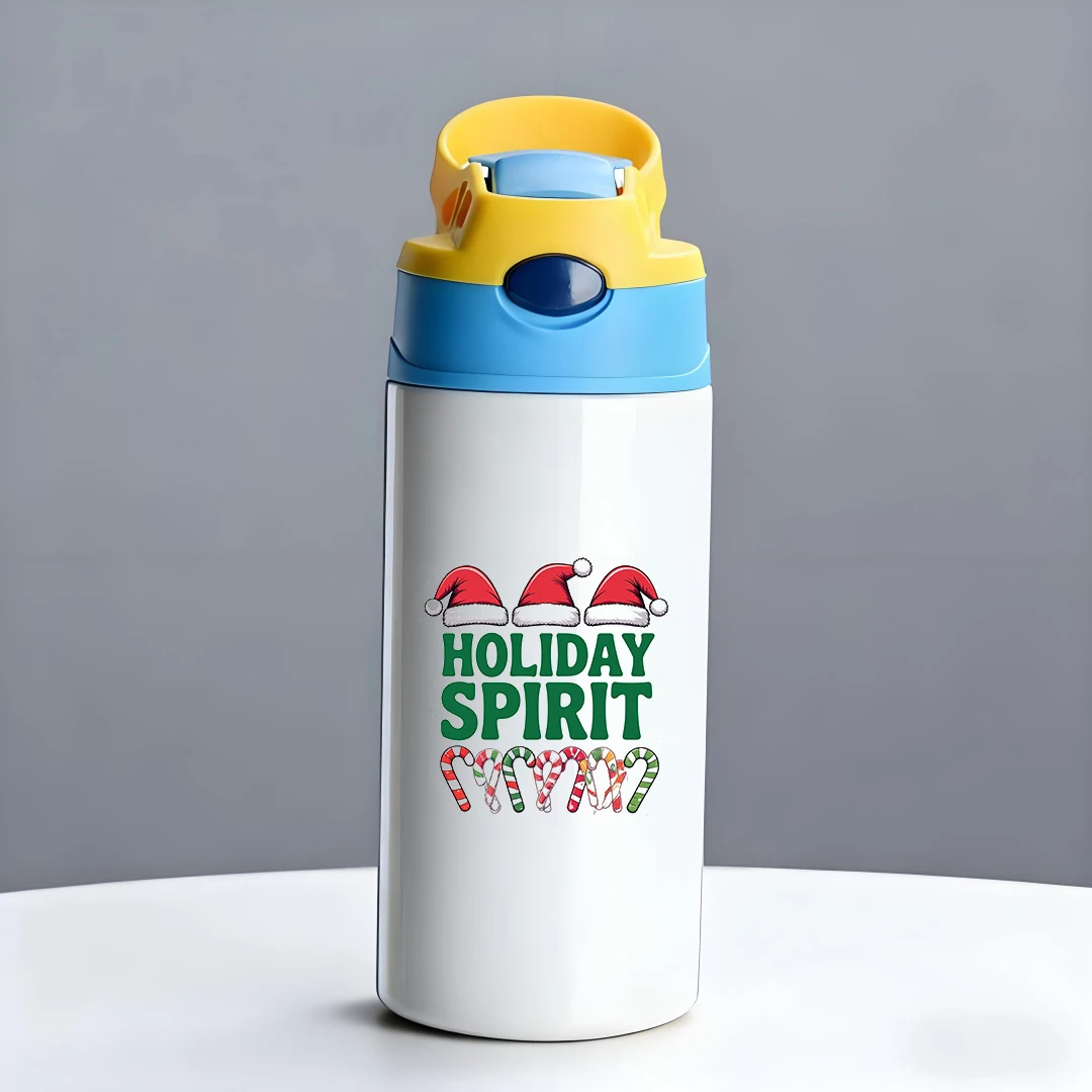 كوب حراري من الفولاذ المقاوم للصدأ 304 + قبعة سانتا كرتونية + كوب بقشة قصب الحلوى هدية عيد الميلاد للأطفال إطلاق منتج جديد