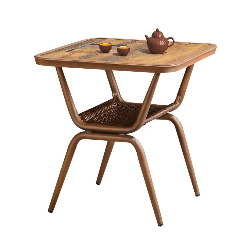 

Purple leaf tea table and chair combination, small household balcony coffee table, simple and modern leisure