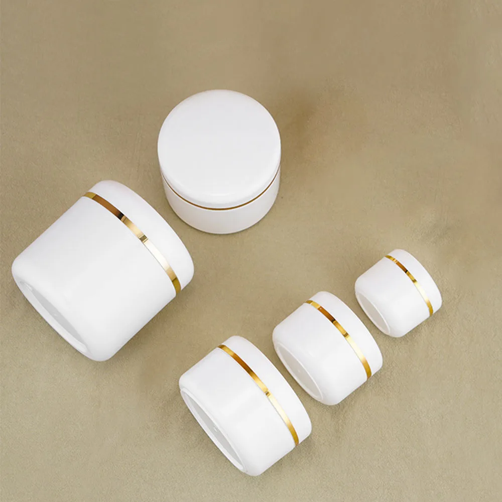 50pcs 10g 20g 30g 50g 100g Cosmetic Jars with Lids Plastic Cream Travel Container Empty White Makeup Bottle Pot 150g 200g 250g