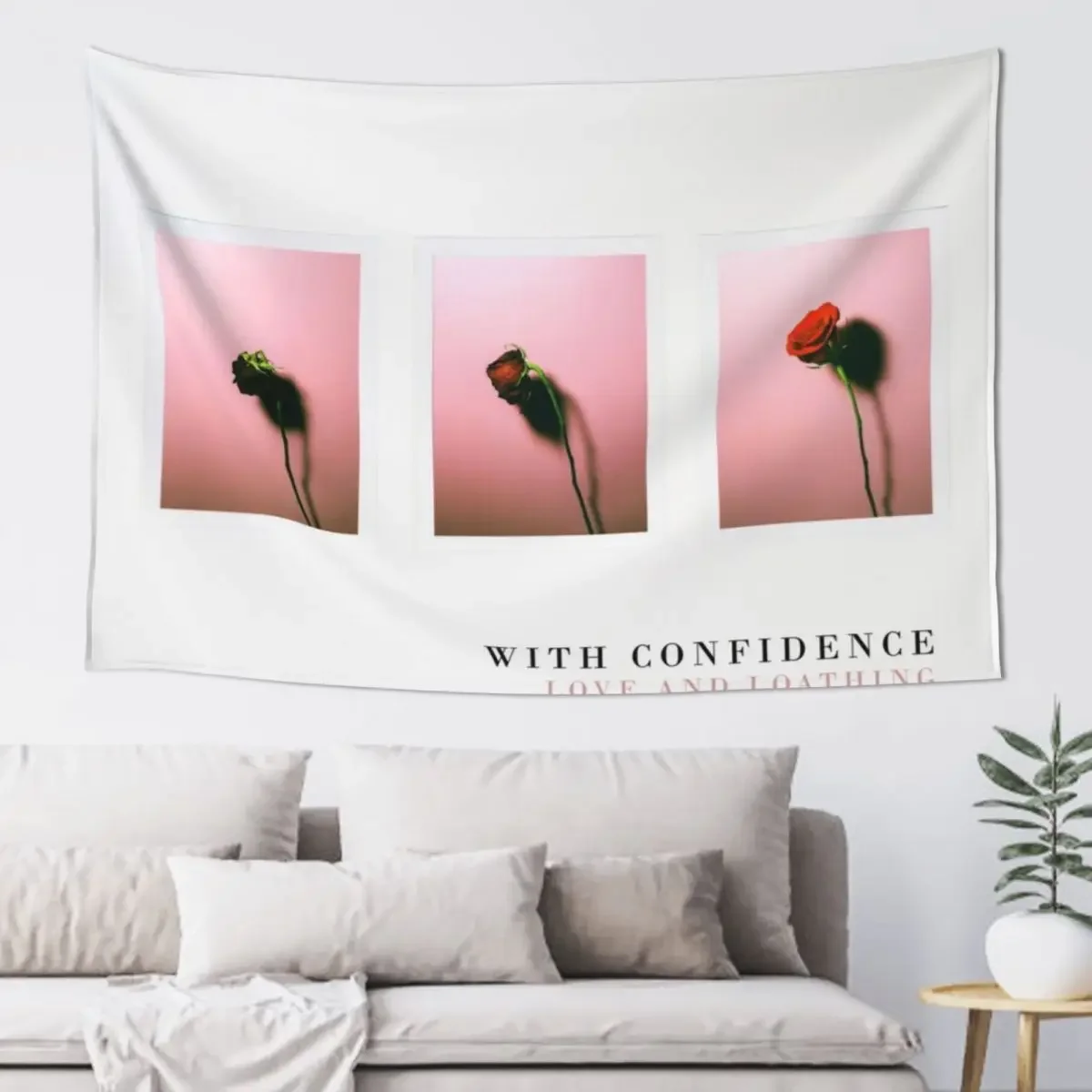 

With Confidence Love and Loathing (Wall Flag size) Tapestry House Decorations Room Decor Cute Bedroom Decor Aesthetic Tapestry