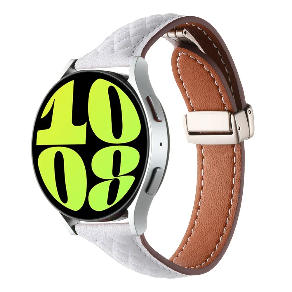 20mm 22mm Leather Band for Samsung Galaxy Watch 4 Classic/5 Pro Active 2/3/46mm Bracelet Huawei GT/2/3 Pro Galaxy Watch 4 Strap