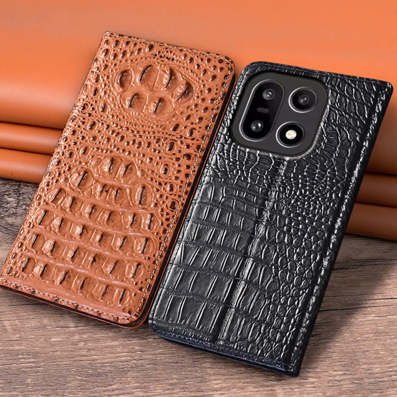 

Flip Case For OnePlus 15 OnePlus15 5G Genuine Leather Magnetic Cover Luxury Cowhide 3D Crocodile Claw Card Pocket Wallet Cases
