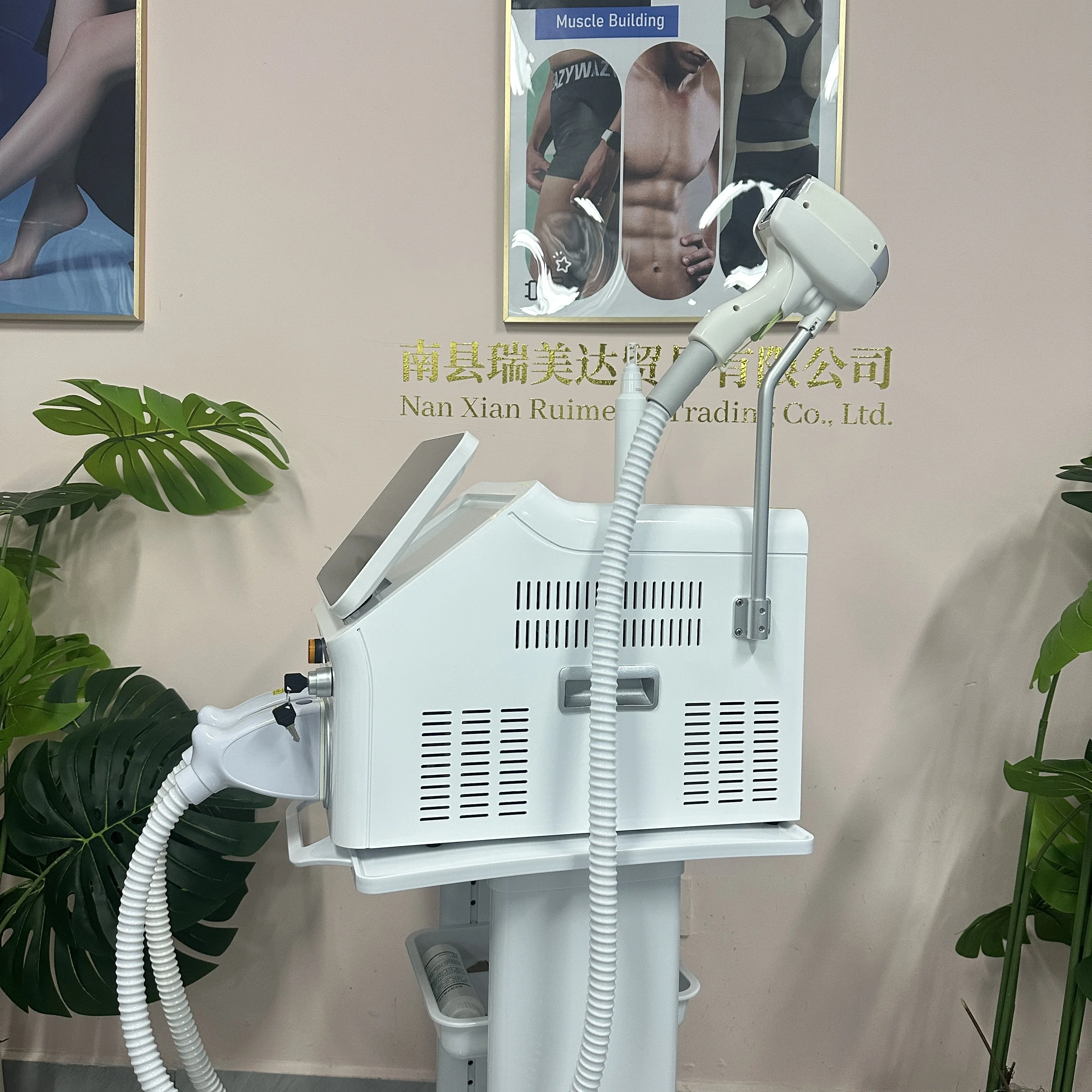Professional 2-in-1 diode laser 6000W 10-bars hair removal device, picosecond Q-switch ND YAG nano tattoo removal device with