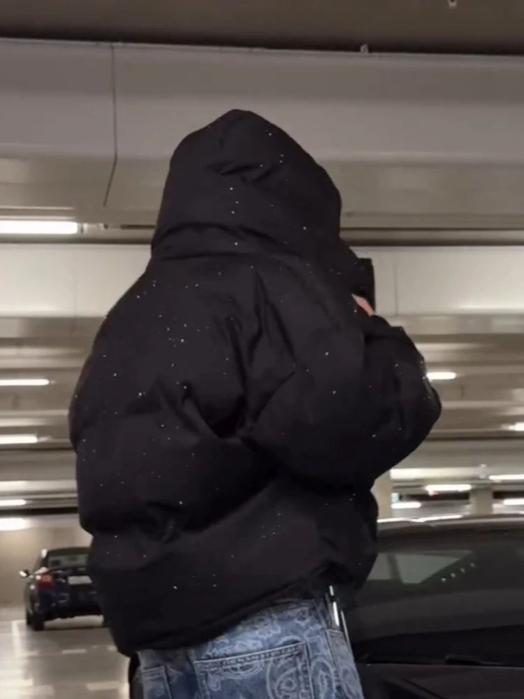 Y2K المرأة Harajuku الشتاء وسادة مبطنة سميكة معطف دافئ المرأة خمر زمم ملابس خارجية ملابس الشارع الشهير موضة سترات جديدة #4