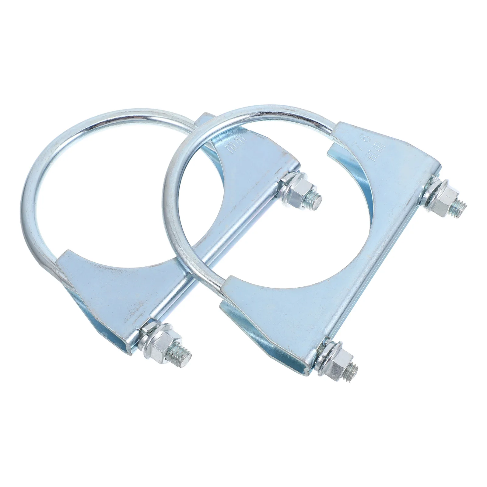 

2 шт. хомуты для выхлопных труб, 3 дюйма, оцинкованные, U-образные, для глушителя, уплотнительные, для шлангов, инструмент, U-образный крепеж для труб, детали двигателя