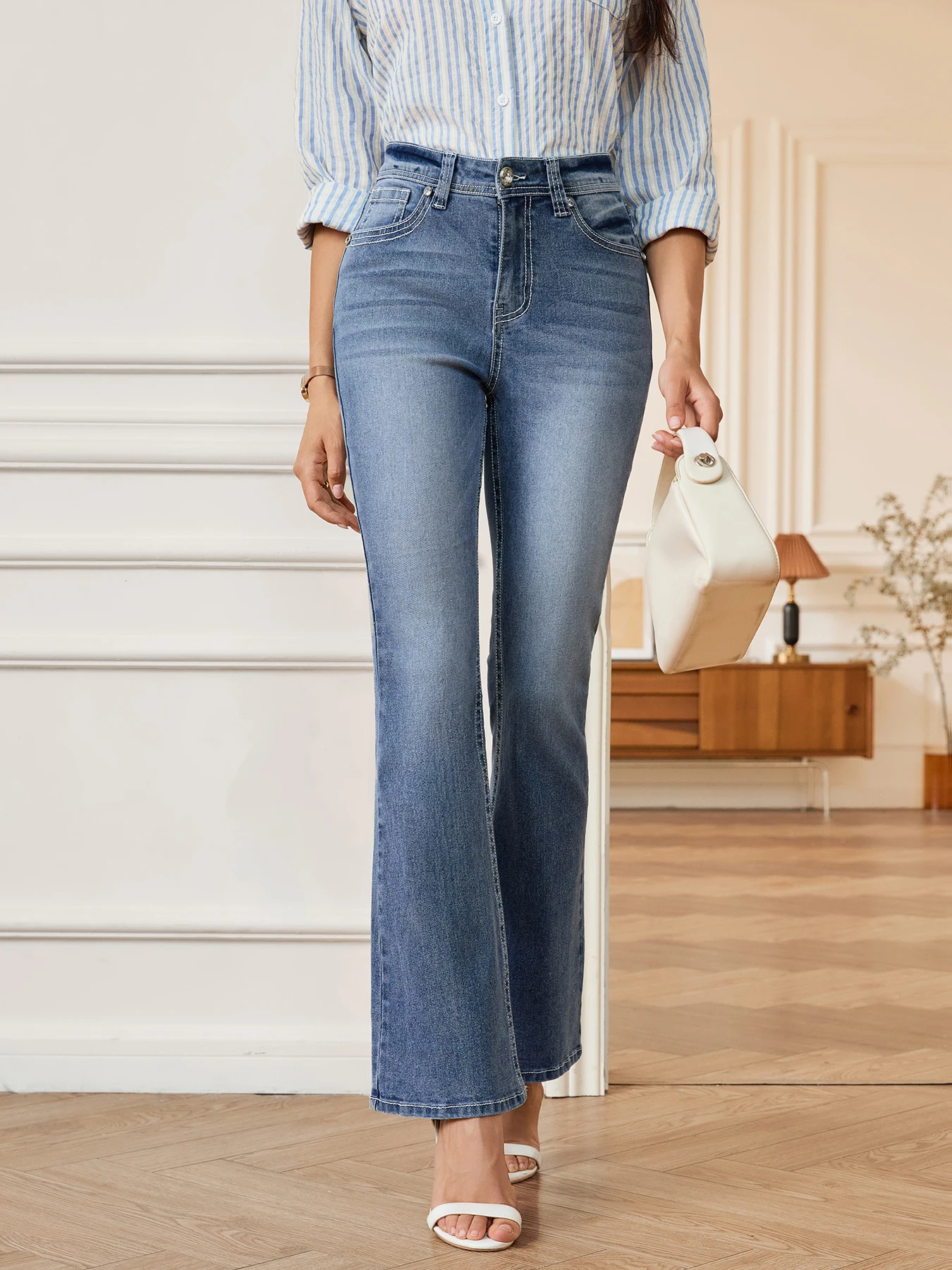 Elegante plus size queimado jeans clássico calças jeans de alta qualidade plus size jeans femininos