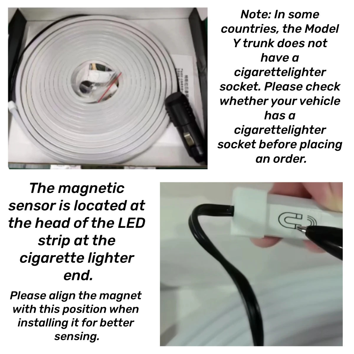 AfterTrunk Light voor 2024new Tesla Model Y Helder LED-siliconenlicht Geel Wit Voorsteldecoratie Magnetische inductie achteraan
