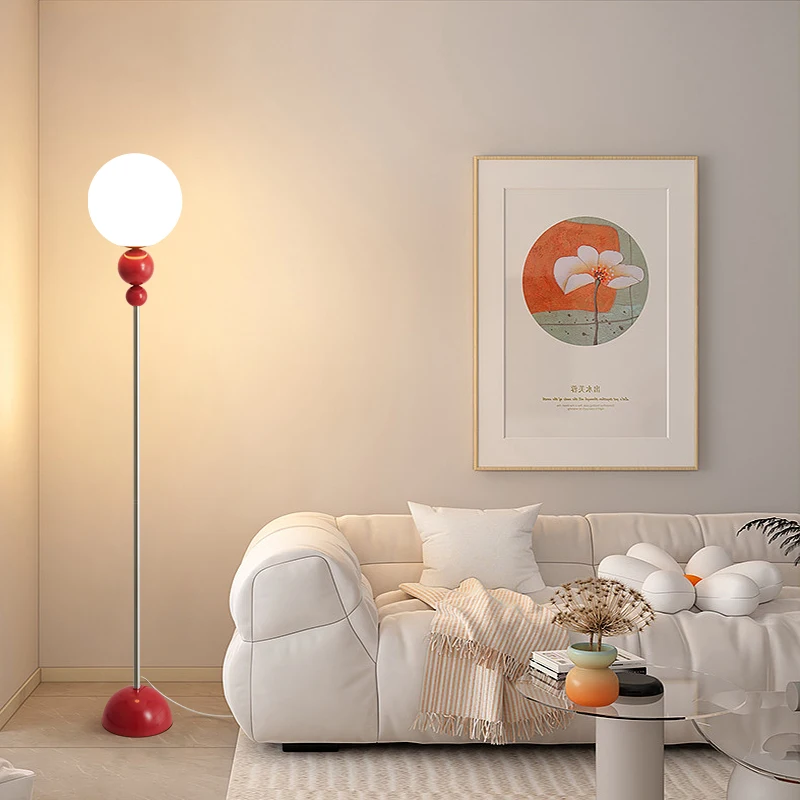 Sfera rotonda E27 lampada da terra a Led soggiorno divano lato telecomando Dim lampade in piedi luci da comodino camera da letto decorazione della