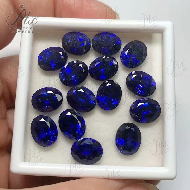Lab Sapphire Brilliant Oval Cut New Promotion Blue Natural Lab Grown Sapphire AGL Certificated Diamond Bead Jewelry Making Charm