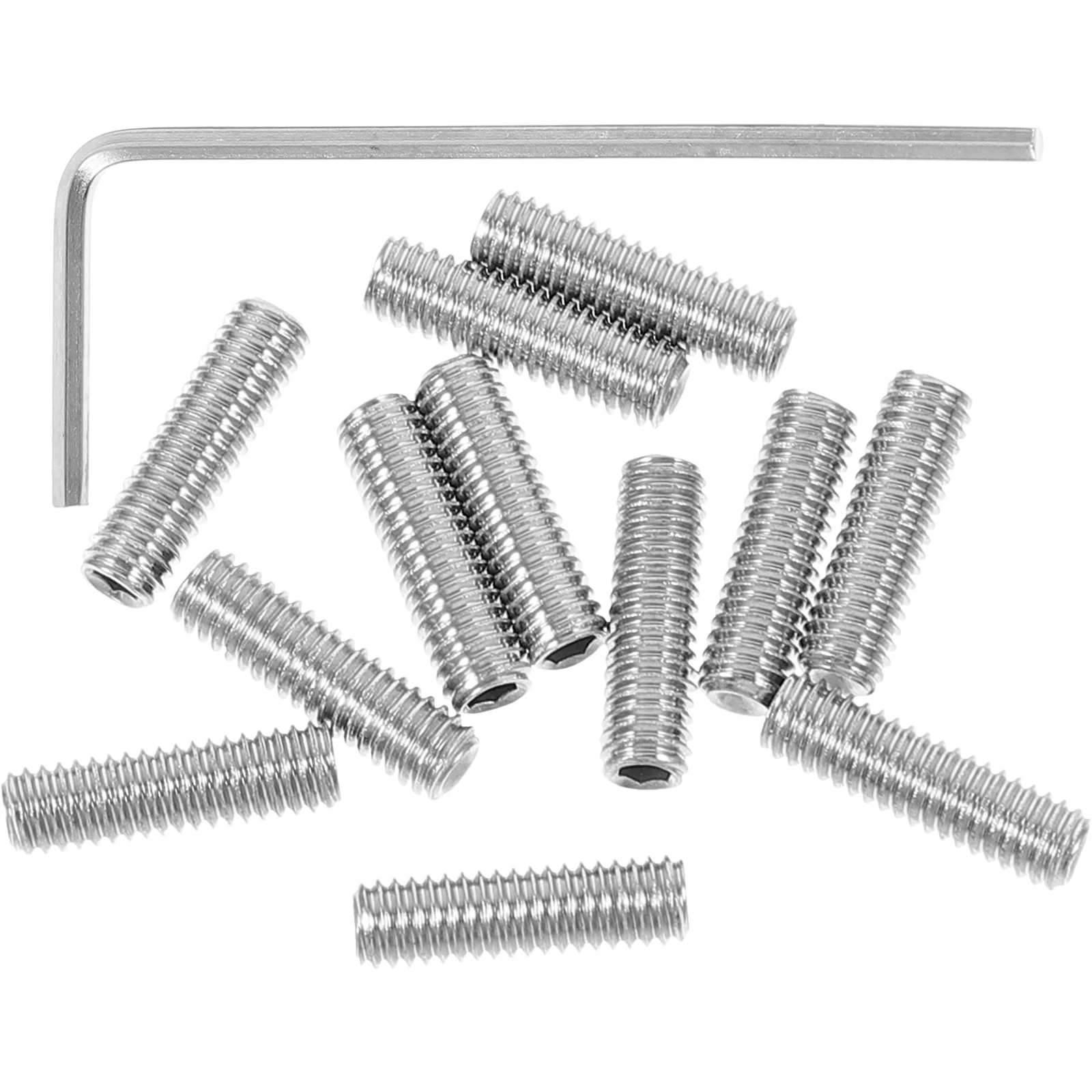 

12pcs Bridge Saddles Screws 3x10mm Metal Height Adjustment for Guitar Electric Bass Accessories Wrench Included