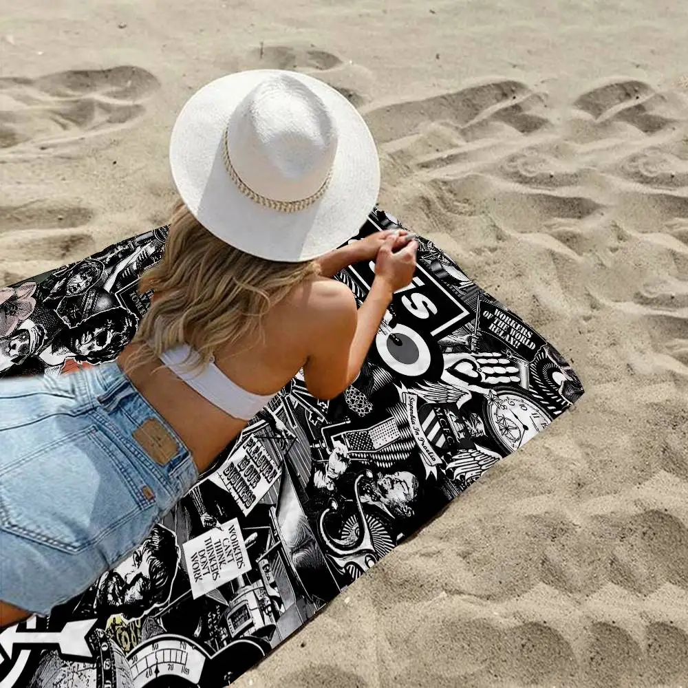 واحة الفرقة منشفة الشاطئ مناشف حمام ملونة لفتاة ستوكات سريعة الجافة مخصصة الرمال الحرة الشاطئ اليوغا سبا رياضة بركة #2