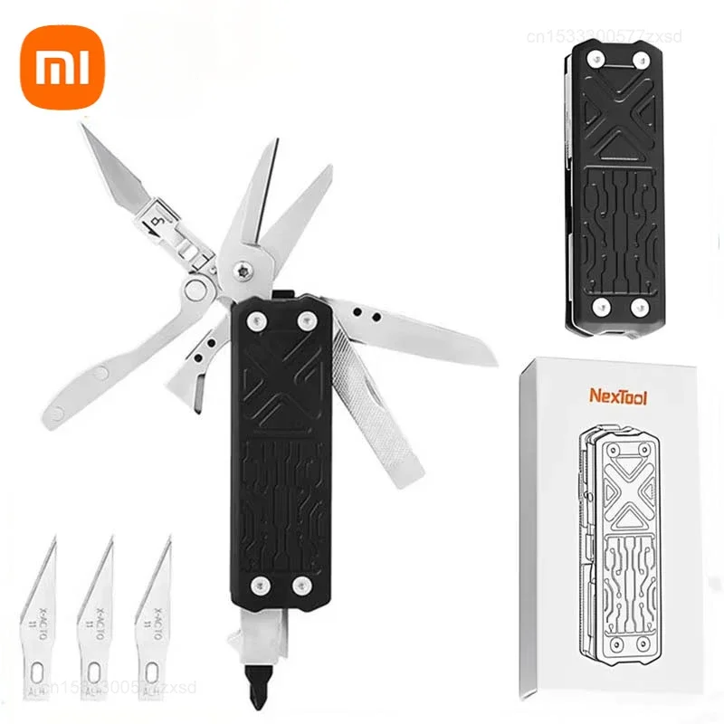 Xiaomi NexTool E1 Pocket Multitool 10 In 1 EDC Multi Functional Mini Tools Replaceable Carving Knifes Folding Scissors Portable