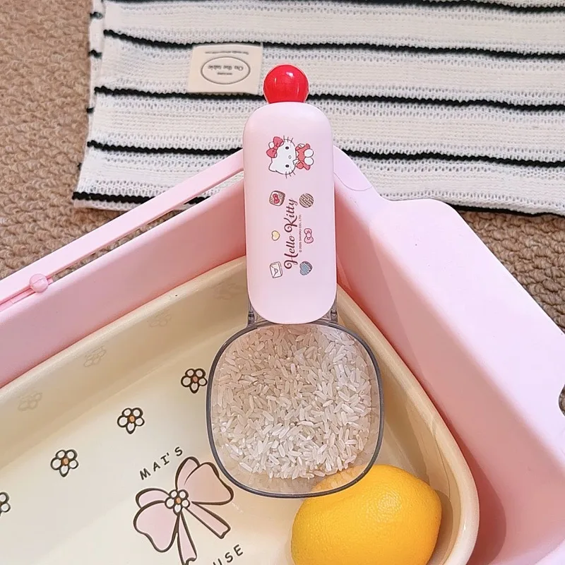 Cuchara para Arroz de Hello Kitty, Linda Cuchara de Anime con Asa y Marcas de Medición, Accesorios de Cocina, Adorno de Escritorio, Regalo Festivo