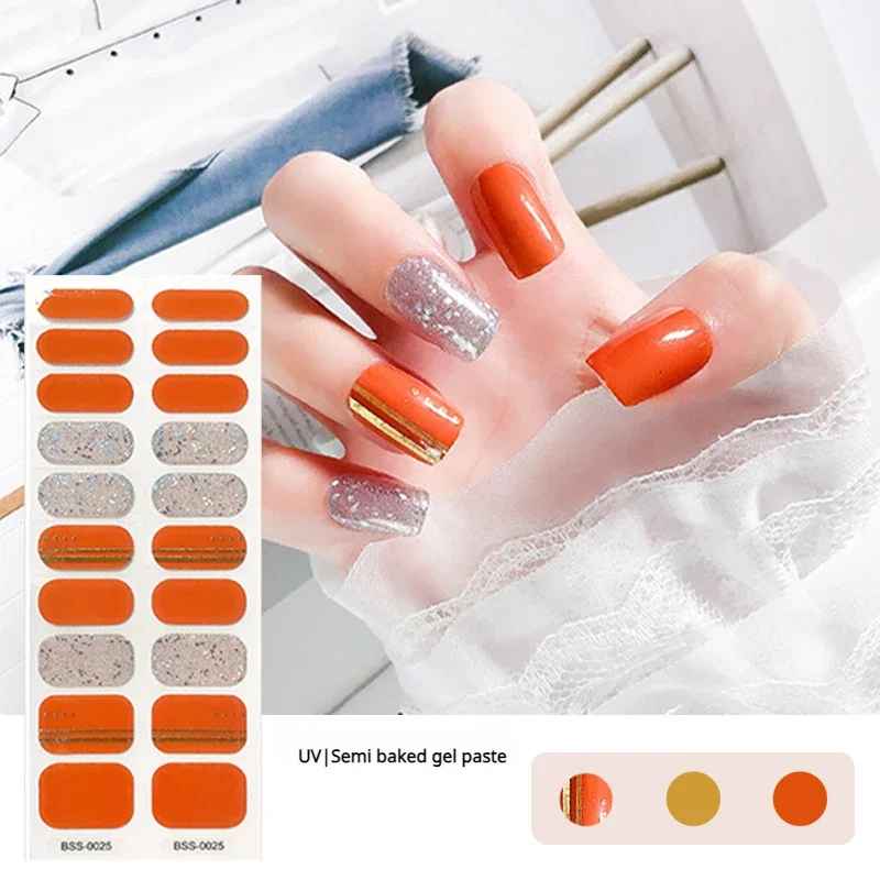 20Tips Nail Enhancement Phototherapy Stick UV Gel Stick Semi Baked Full Stick Semi Cured Nail Oil Film Nail Decals