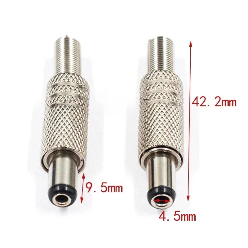 DC099 DC Power Jack Socket 5.5x2.1mm Metal DC Male Female Connector, Soldered Wire DC5525 DC Power Plug
