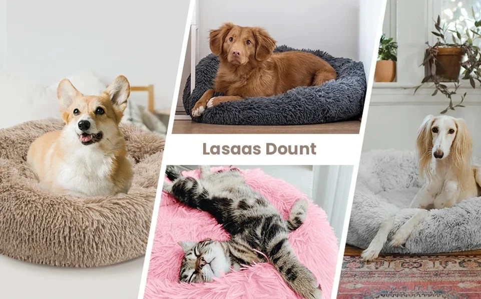 40-90cm 6 Größen Rundes Haustierbett für Große Hunde Super Weiches Katzenbett Plüsch-Hundehütte für Mittelgroße Hunde Winterwarmes Schlafbett – Detail 6