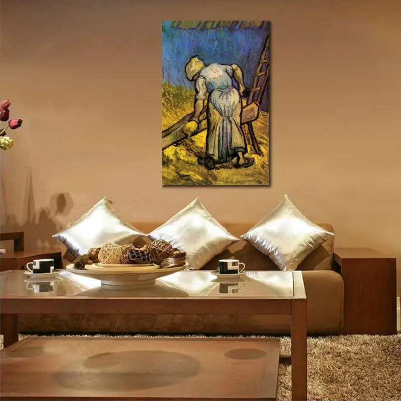 Figure Canvas Art Peasant Woman After Millet Handmade Oil Painting Artwork of Vincent Van Gogh High Quality Living Room Decor