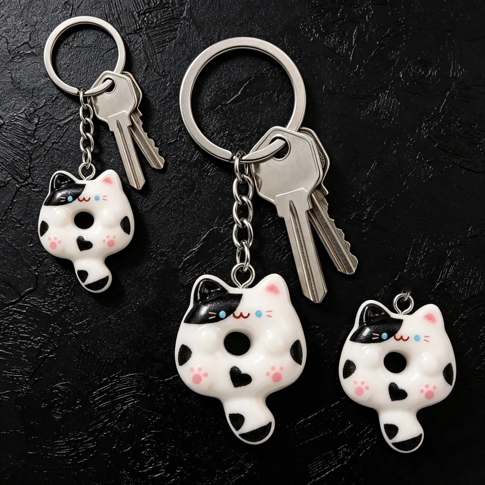 10 Stück/Lot Niedliche Donut-Katzen-Tier-Anhänger aus Harz für Schmuckherstellung, Zubehör, DIY-Ohrringe, Halsketten, Schlüsselanhänger – Detail 5