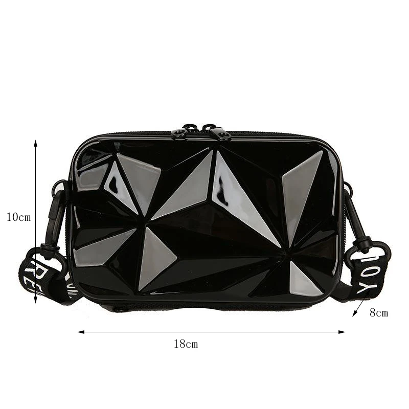 Women PVC Cosmetic Pouch Travel Suitcases Bag Shaped Wallet Handbag Makeup Storage Organizer Pouch Suitcase Shoulder Bag Clutch