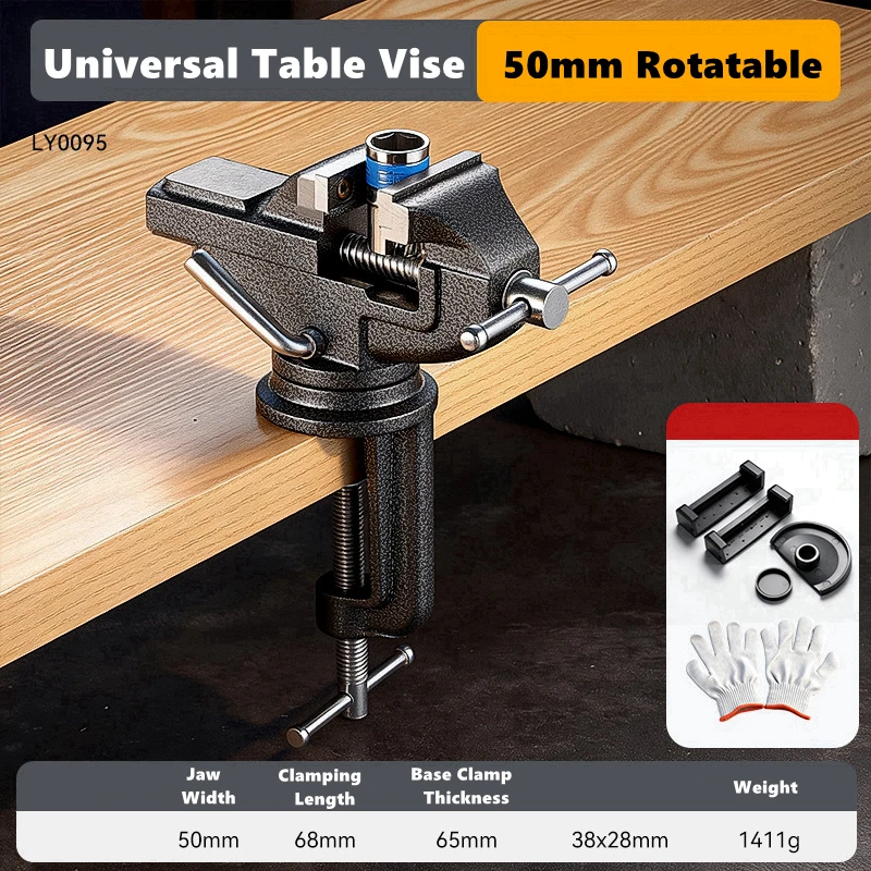 Professionele bankschroeftafel, 360° °   Rotatiewerk Clamp-On Bankschroef Houder Universele Desktop Bankschroef Reparatie Houtwerk Sieraden Maken Handgereedschap
