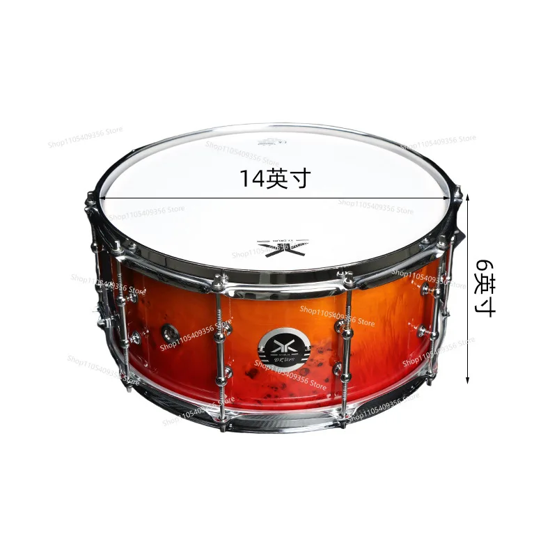 14-Inch Jazz Drum Kit, and Snare Performance Level, Professional Practice Test Drum Percussion Instrument