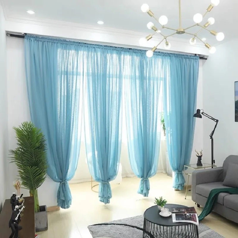 1Seitige Romantische Heimdekoration Rosen-Voile Transparente Vorhänge Wohnzimmer Fenstervorhänge Tüll Durchsichtige Vorhänge Nur Fensterdekoration – Detail 7