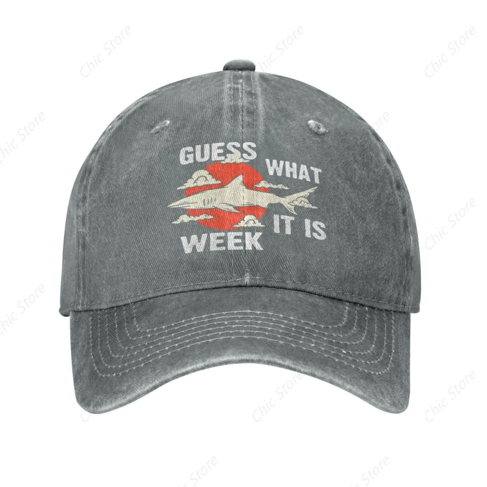 Guess What Week It is Funny Animal Gift Hat Vintage Washed Cowboy Cap Unisex Baseball Caps for Casual Outdoor GYM Daily Sports