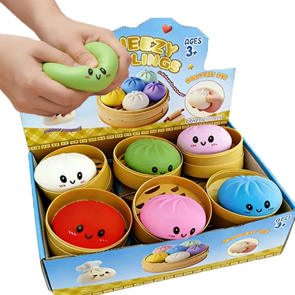 Glitter Dumpling Glitter Dumpling Squishy with Box Dumplings Sensory Squeeze Toy for Stress Relief image 5