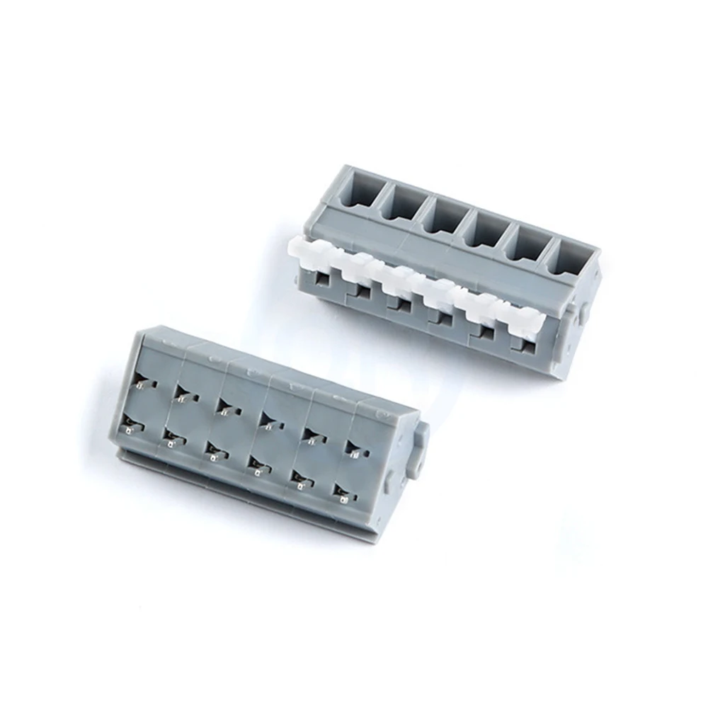 (5 pcs) KF243-5.0MM 2P 3P 4P Double Row Straight Plug 243 300V/15A Spring Loaded PCB Terminal Block KF243-5.0 2~8Pin