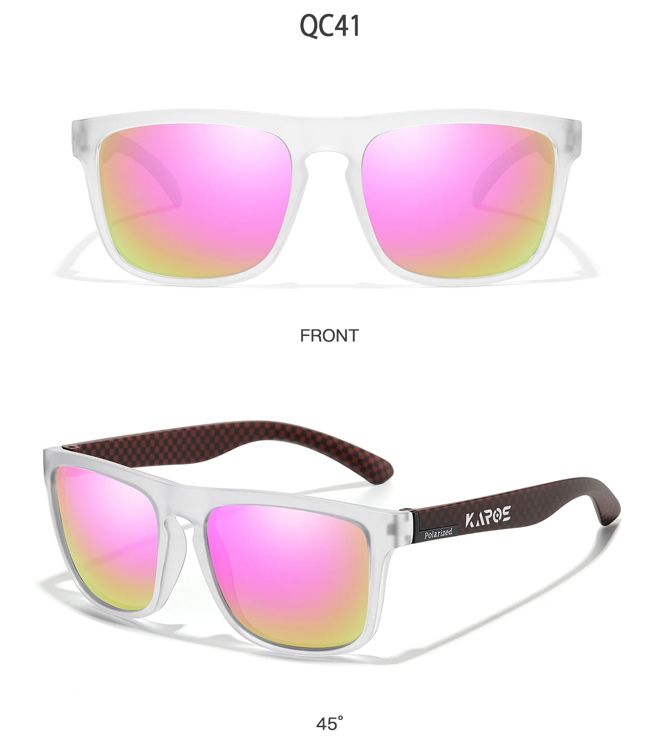 KAROS Männer/Frauen Polarisierte Sonnenbrille Quadratischen Spiegel Marke Design Luxus UV400 Sonnenschirm Unisex Angeln Fahren Radfahren Wandern – Detail 35